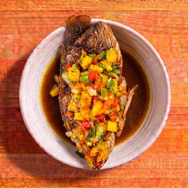 Sweet and Sour Crispy Pompano.