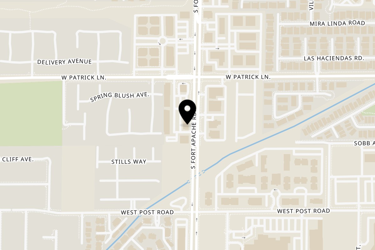 Map showing the location of Mr Chopstix on 6135 S Fort Apache Rd #404 in Las Vegas